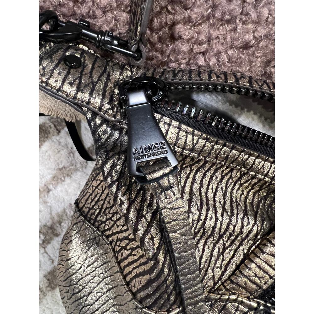 Aimee Kestenberg Leather Shoulder Bag Rose Gold/Black 2 Handles Or Strap A384377 - Picture 7 of 12